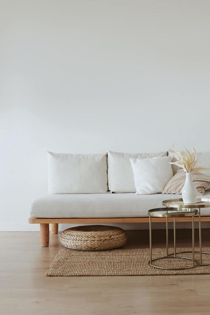 Minimal sofa with natural colors